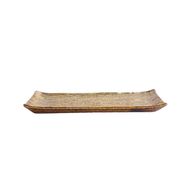 Sushi Plate Mino Craft Brown, Porcelain, 23.8 × 15 cm, Item No. 16308