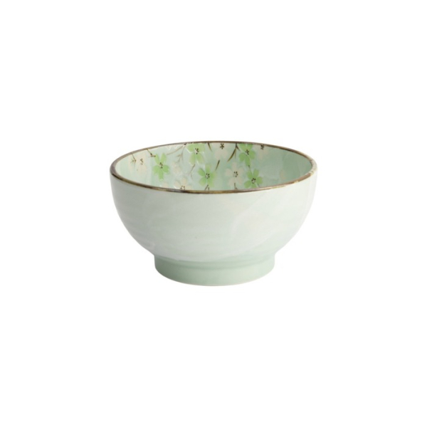 Rice Bowl Green Cosmos, Stoneware, 950 ml, Item No. 16503