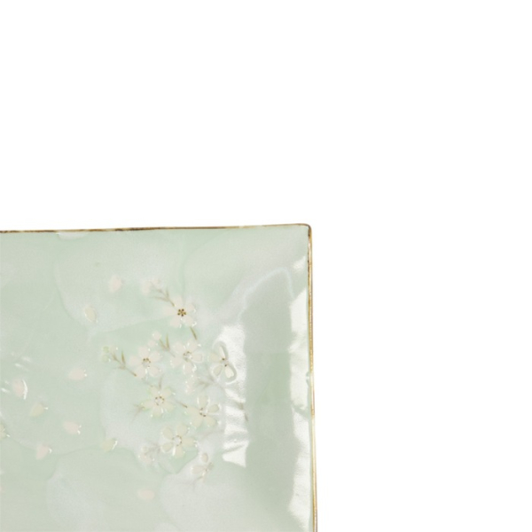 Servierplatte Green Cosmos, Steinzeug, 33,2 × 19,3 × 2,2 cm, Art.-Nr. 16508