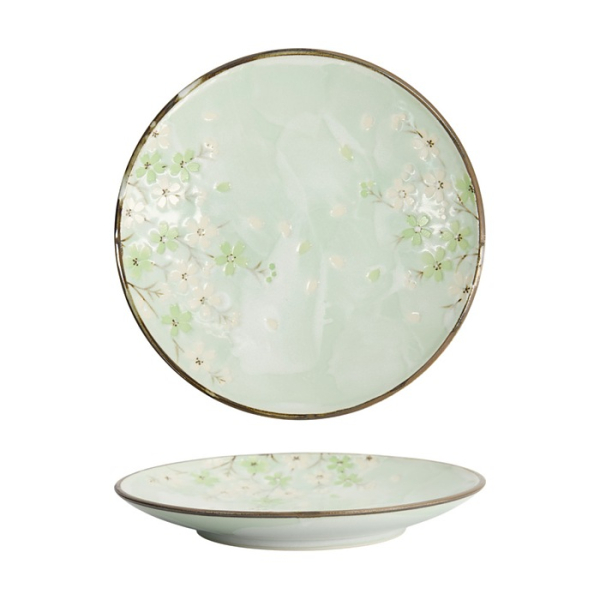 Plate Green Cosmos, Stoneware, &Oslash; 22.7 cm