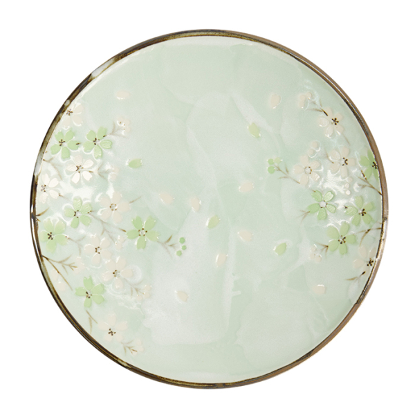 TDS, Plate, Green Cosmos, Ø 22.5x3cm, Item No. 16509