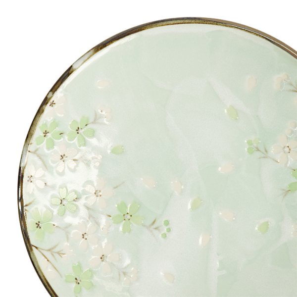 TDS, Plate, Green Cosmos, Ø 22.5x3cm, Item No. 16509