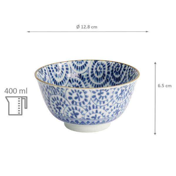 TDS, Bowl, Mixed Bowls, Tako Karakusa, Ø 12.8 x 6.5 cm 400 ml, Item No. 16536