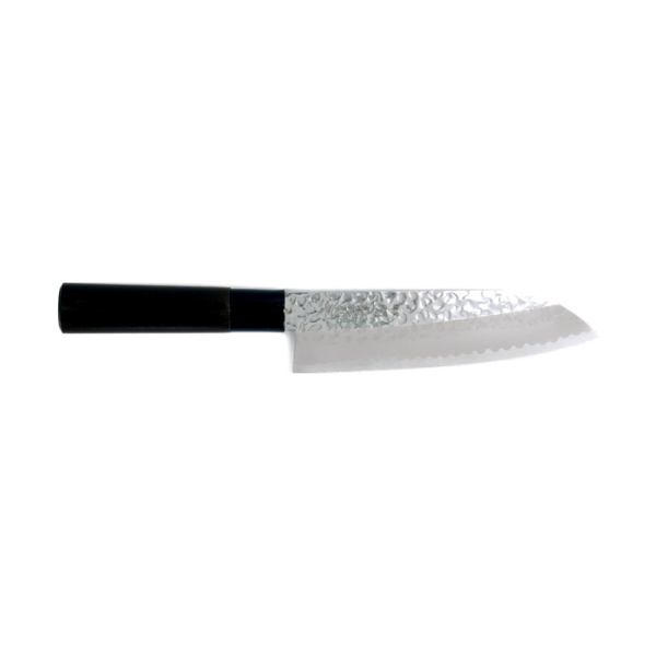 Santoku Knife (all-purpose knife) Sekiryu, Stainless steel, Hammered finish, blade 16.5 cm, handle in Wood