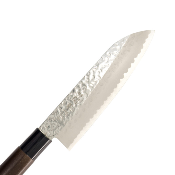 Santoku-Messer (Allzweckmesser) Sekiryu, Rostfreier Edelstahl, Gehämmert, Klinge 16,5 cm, Griff aus Holz, Art.-Nr. 16606