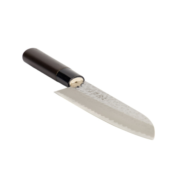 Santoku-Messer (Allzweckmesser) Sekiryu, Rostfreier Edelstahl, Gehämmert, Klinge 16,5 cm, Griff aus Holz, Art.-Nr. 16606