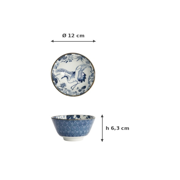 Bowl Flora Japonica Crane, Porcelain, 300 ml, Item No. 16698
