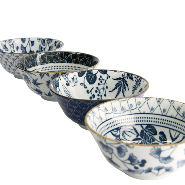 TDS, Bowl Set, 4-piece set, Flora Japonica, Ø 14.8 cm, Item No. 16705