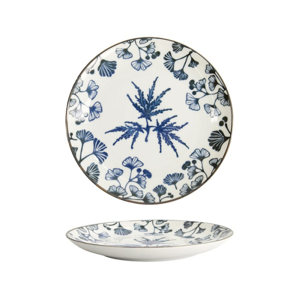 Plate Flora Japonica Maple Blue, White, Porcelain, &Oslash; 20.6 cm