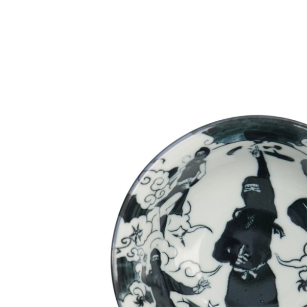 Rice Bowl Asakusa Ninja White, Red, Black, Porcelain, Ø 14.8 cm, 550 ml, Item No. 16855