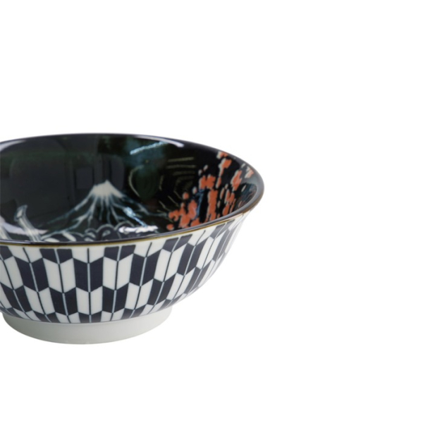 Ramen Bowl Asakusa Kabuki White, Red, Black, Porcelain, Ø 20.5 cm, 1.25 L, Item No. 16859