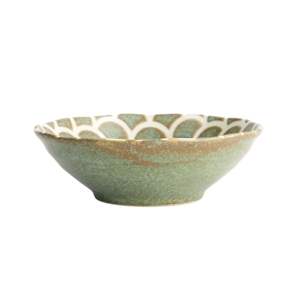 Rice Bowl Vert Sauge Mermaid Design, Stoneware, 250 ml, Item No. 16923
