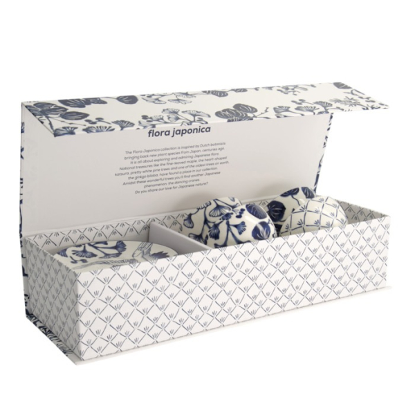 Cup and Saucer Set Flora Japonica Blue in a gift box, 8pcs, Porcelain, 250 ml