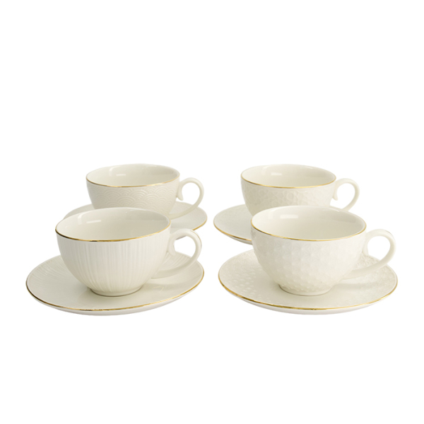 Nippon White 4 Tassen Set mit Untertassen bei Tokyo Design Studio (Bild 6 von 14)