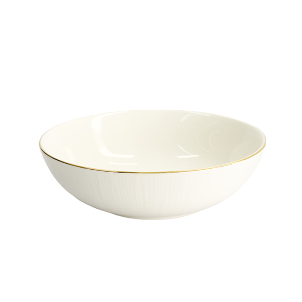 TDS, Bowl, Nippon White, Lines, Ø 21 x 6.3 cm - Item No. 17164