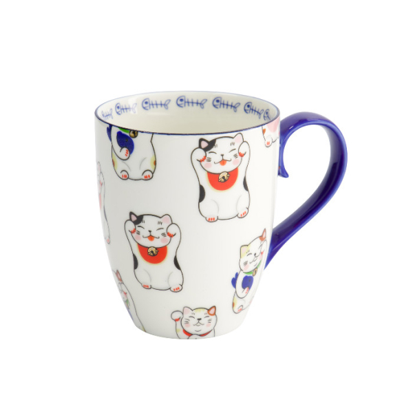 Weiße klassische Katze Kawaii Glückliche Katze (Lucky Cat) Tasse in Geschenkbox bei Tokyo Design Studio (Bild 2 von 3)