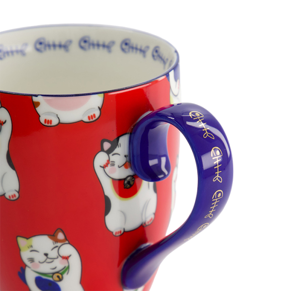 Red Classic Cat Kawaii Lucky Cat Mug with Giftbox at Tokyo Design Studio (picture 6 of 7)