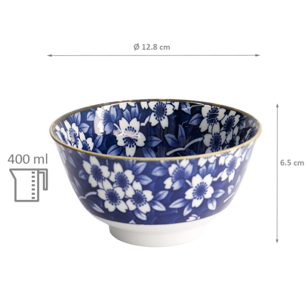TDS, Bowl, Tokyo Blue, Mixed Bowls, Sakura, Ø 12.8 x 6.5 cm, 400 ml, Item No. 17762
