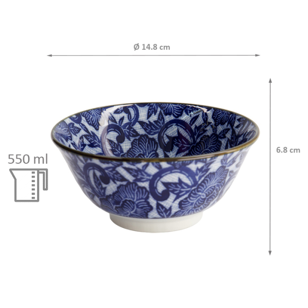 TDS, Bowl, Mixed Bowls, Botan Blue, Ø 14.8 x 6.8 cm 550 ml, Item No. 17781