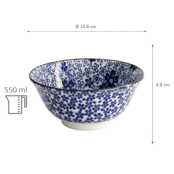 TDS,  Schale, Mixed Bowls, Sakura Chirashi, Ø 14,8 x 6,8 cm 550 ml  - Art Nr. 17784