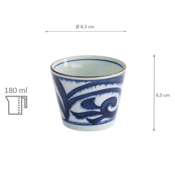 Tea Cup Japan Aisomon, Porcelain, 180 ml, Item No. 17842