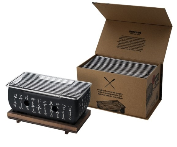 TDS, Konro Grill Medium+Rect Wooden Base, Kitchenware, 24x12.5x11.5 cm, item no. 17898