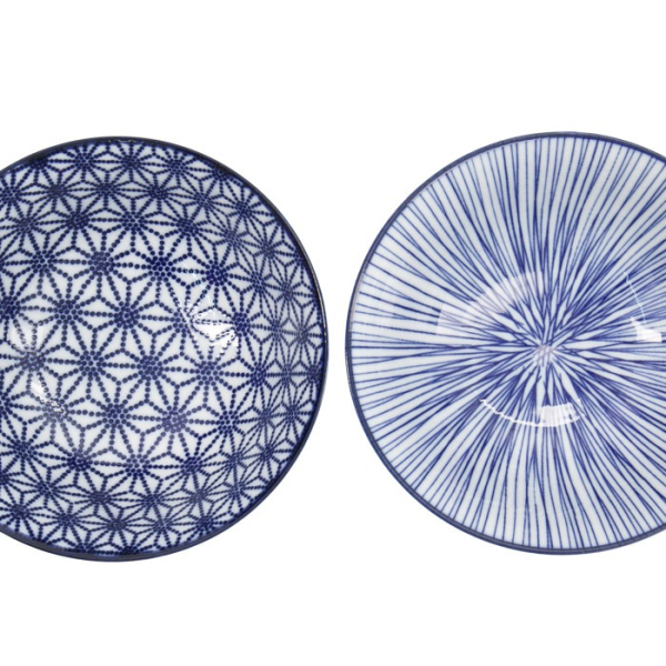 Tayo Bowl Gift Set with Chopsticks Nippon Blue, Porcelain, 500 ml, Item No. 17951