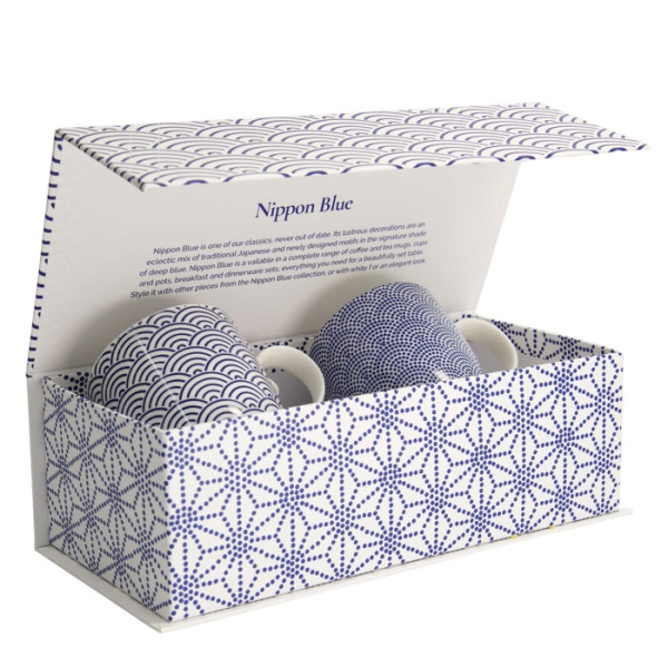 Tassen-Set Nippon Blue Blau/Weiß in Geschenkbox, 2-tlg., Porzellan, 380 ml, Art.-Nr. 17988