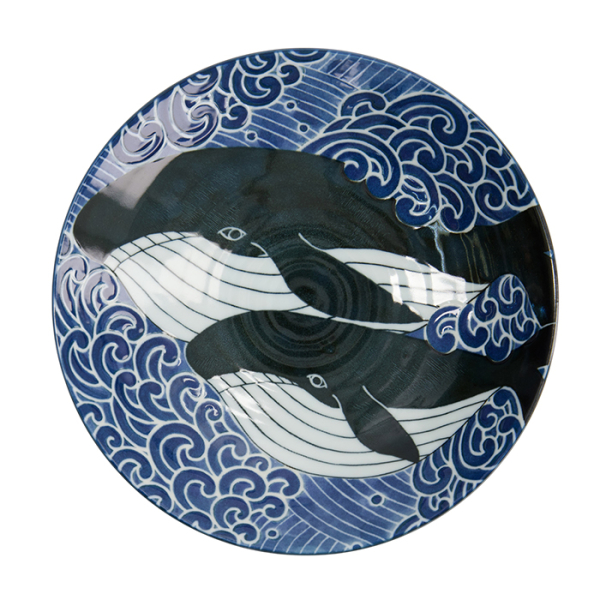 TDS, Pasta plate, Kawaii Ohira Whale, Ø 21.7 x 5.3 cm, Item No. 18330