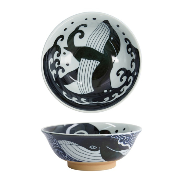 Ramen Bowl Kawaii Ohira Whale, Porcelain, 800 ml