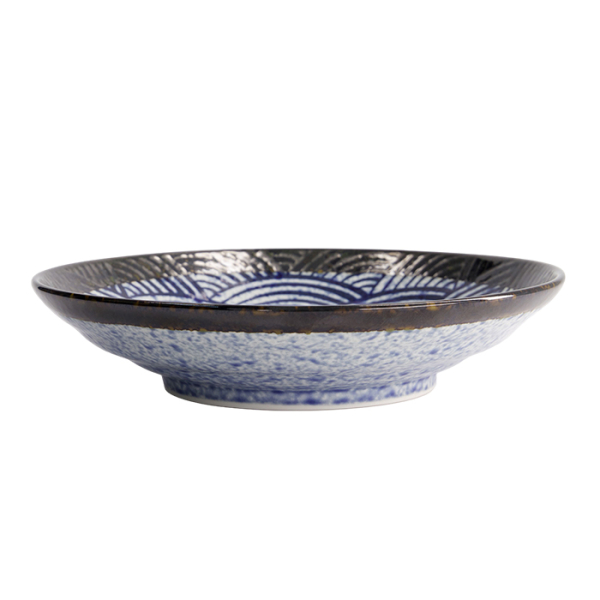 TDS, Plate, Aisai Seigaiha, Ø 22.8 x 5 cm, Item No. 18579