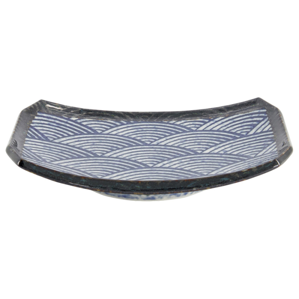 TDS, Plate, Aisai Seigaiha, 22x14.5x2.3cm, Item No. 18585