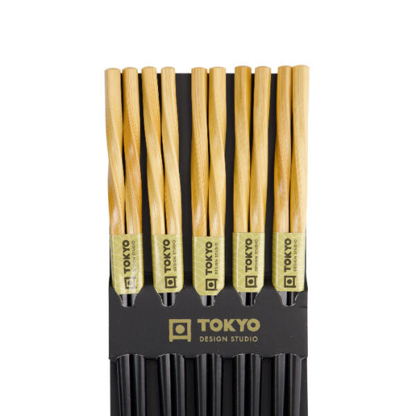 TDS, 5 Paar Essstäbchen, Black Twist, Kitchenware, 22 cm Art.-Nr. 18618