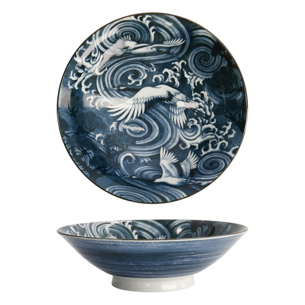 Bowl Japonism Crane Dunkelgrau, Porcelain, 25.2 &times; 7.7 cm