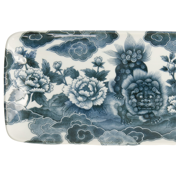 TDS, Plate, Japonism, Lion, Dark Grey,  28.5x14x2.5cm - Item No: 18749
