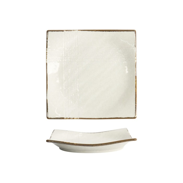 Square Plate Hime Kobiki Light Green, Stoneware, 17 × 17 cm, Item No. 18849