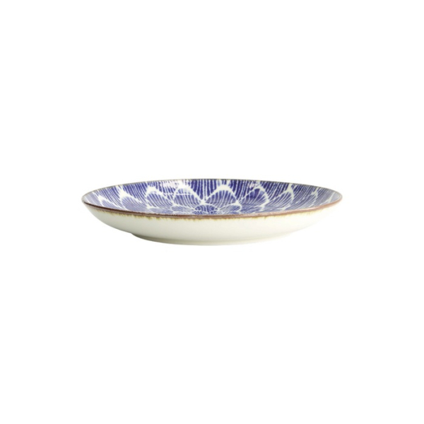 Plate Ohuke Dahlia Blue, White, Porcelain, Ø 21.5 cm, Item No. 18888