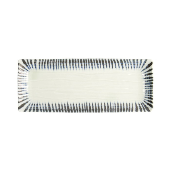 Sushi-Platte Shin Tokusa Blau/Weiß, Porzellan, 27,7 × 11,1 × 2,8 cm, Art.-Nr. 20248