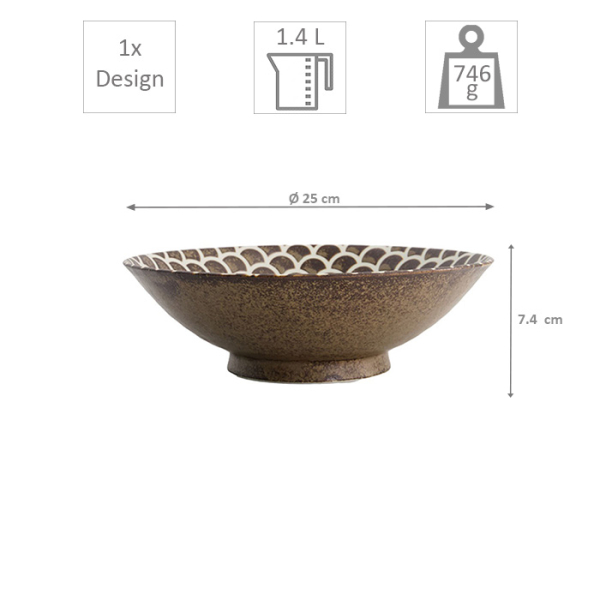 TDS, Schale, Iga Matte Salatschüssel im Meerjungfrau-Design, 1400 ml, Ø 25x7,4 cm, Art.-Nr. 20331