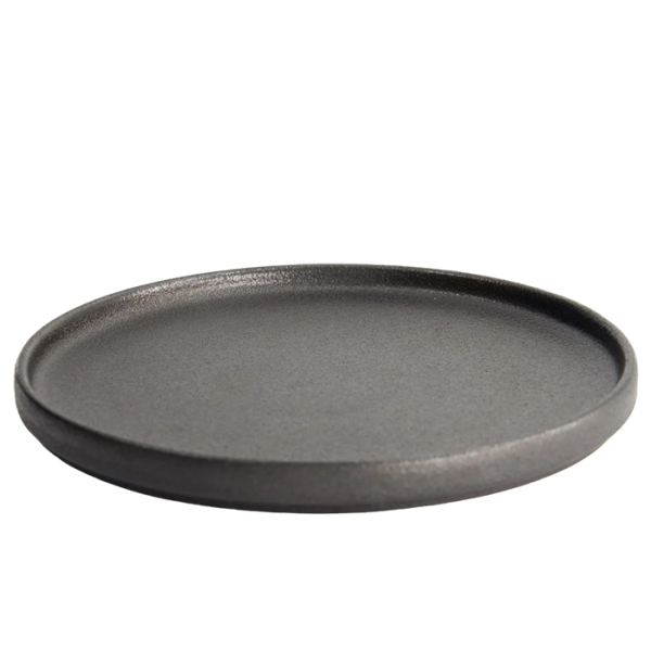 Ø 23.9x2.2cm Yuzu Black Round Plate with Rim  at Tokyo Design Studio (picture 2 of 7)