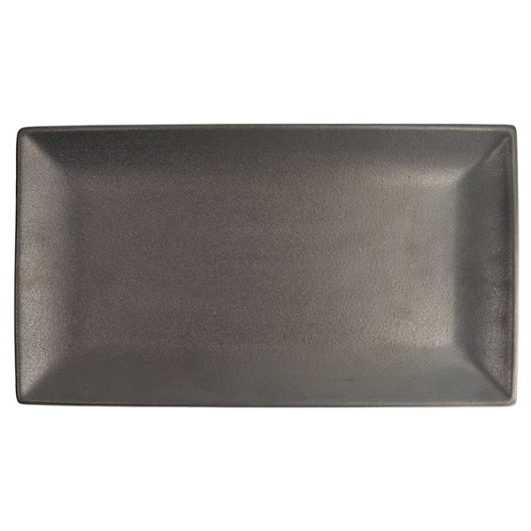 TDS, Rectangular Plate, Yuzu Black, 34.3x19.4x2.4cm, Item No. 20389