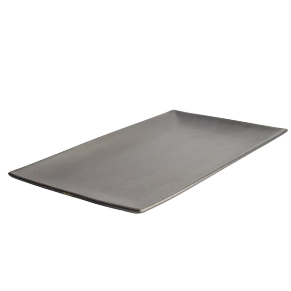 TDS, Rectangular Plate, Yuzu Black, 34.3x19.4x2.4cm, Item No. 20389