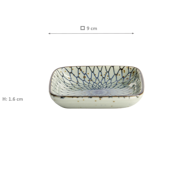 Sauce Bowl Mesh Blue, Porcelain, 9 cm, Item No. 20607