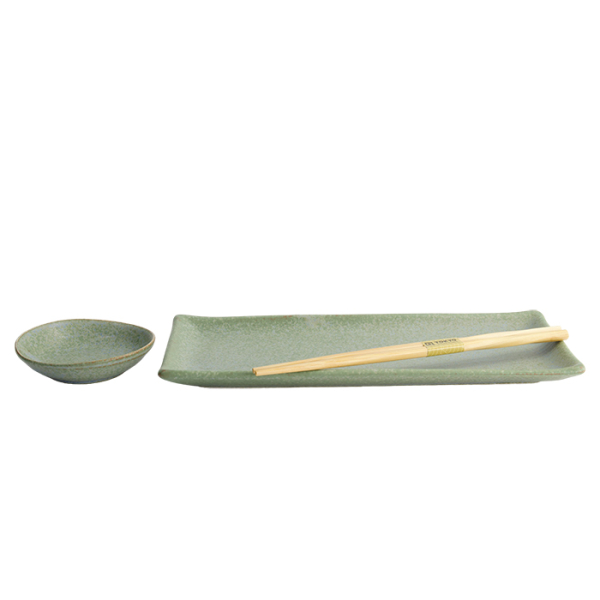 Sushi-Set Vert Sauge Grün, 3-tlg., Keramik, Art.-Nr. 20689