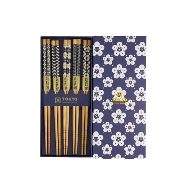Blue Chopstick Set 5 pair at Tokyo Design Studio (picture 2 of 5)