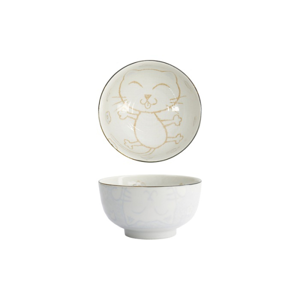 Tayo Bowl Kawaii Cat Neko Blue, Porcelain, 300 ml