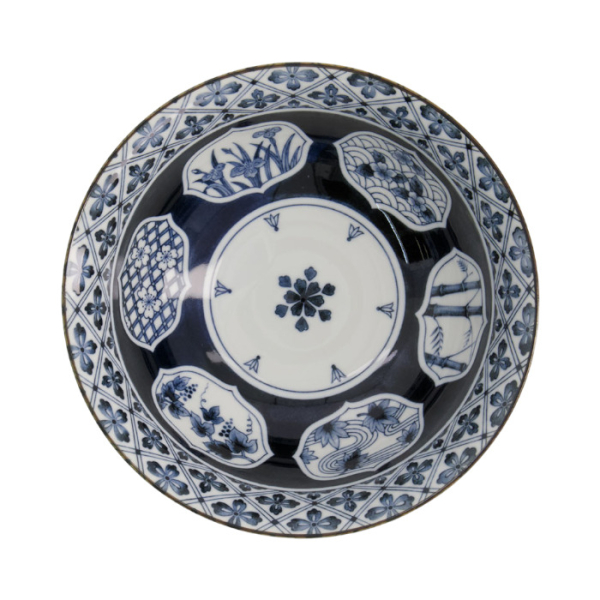 TDS, Ramen-Schale, Mixed Bowls, Madori-Bishi-Botan, Ø 21 x 8,7 cm, 1300 ml, Blue - Art Nr. 20958