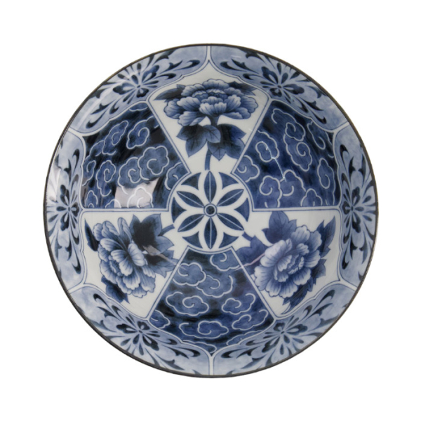 TDS, Ramen Bowl, Mixed Bowls, Unmo-Botan, Ø 21 x 8.7 cm, 1300 ml, Blue - Item No. 20961