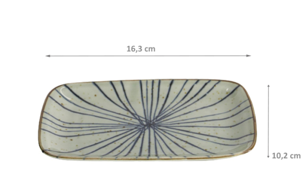 TDS, Gemischter Teller, Tokusa Blue, 16.3x10.2 cm, Art.-Nr. 20967
