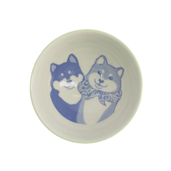 TDS, Rice Bowl, Kawaii Shiba-Dog, Green, Ø 12.5x7 cm, 350 ml - Item no. 20985